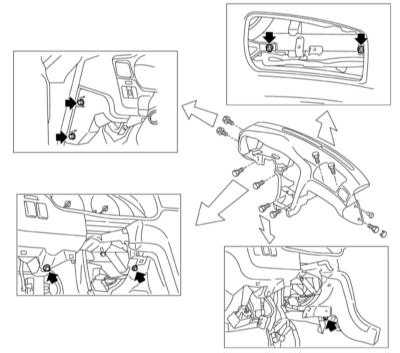  Снятие и установка панели приборов Subaru Legacy Outback
